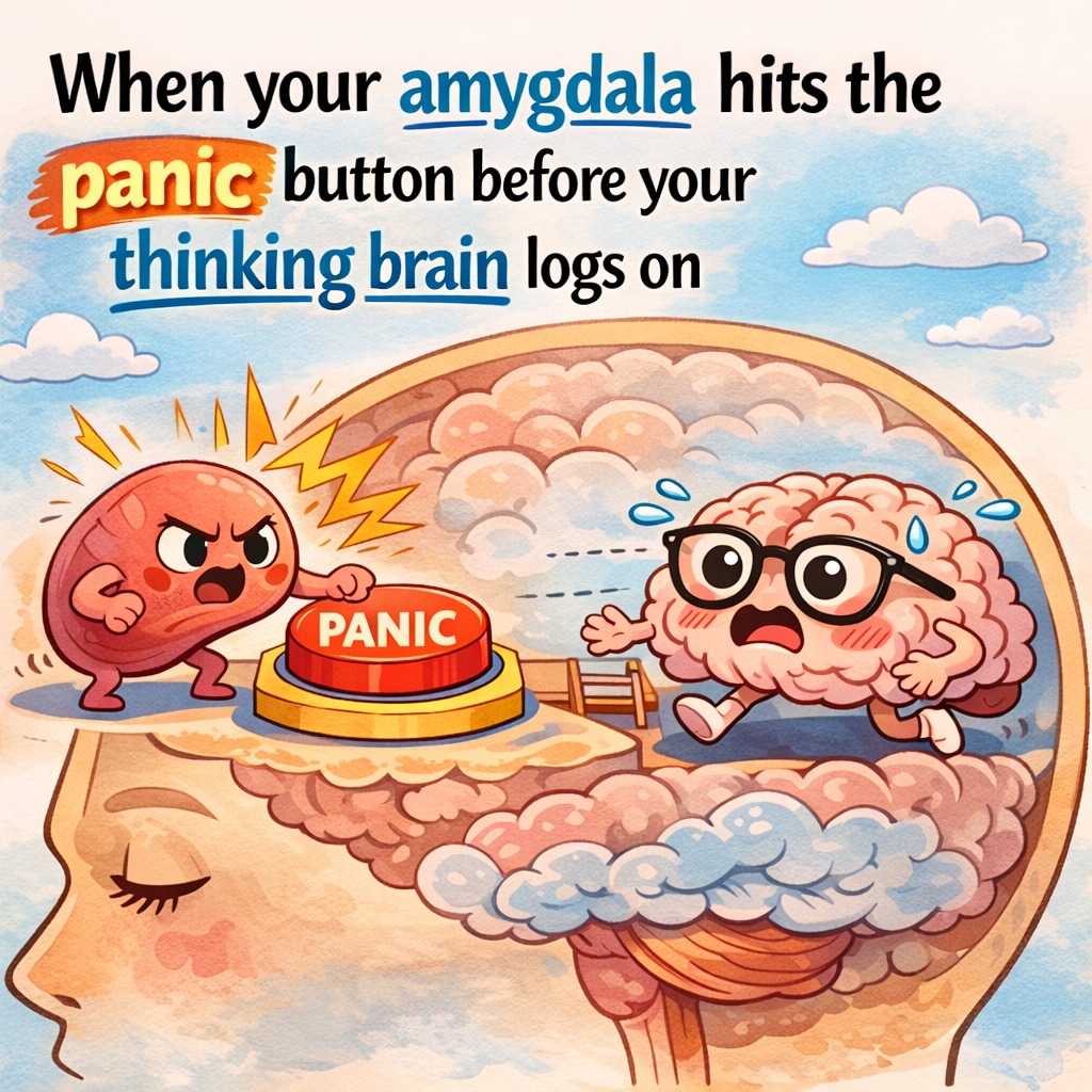 Ever snap, shut down, panic, or go numb before you can even think clearly?
That can be what people mean when they talk about **amygdala hijacking**.
The amygdala is part of the brain involved in detecting threat. When it reacts fast, your body can shift into survival mode before your more thoughtful, reasoning brain fully catches up.
It can look like:
* getting disproportionately upset
* feeling flooded during conflict
* freezing when stressed
* crying suddenly
* going into “just get through it” mode
* reacting first and understanding later
For military families, this can get amplified by chronic stress, uncertainty, separation, frequent moves, and always having to stay ready for the next thing.
This is not a character flaw.
It is often a stressed nervous system doing its job a little too aggressively.
The good news: with support and practice, people can learn to notice it sooner, slow it down, and respond with more choice.
Head Strong & Ready provides telehealth therapy for military families.
TRICARE accepted.
No referral needed for dependents.
Text **858-362-5331** to get started.
#AmygdalaHijack #NervousSystem #StressResponse #MilitaryFamily #MilitarySpouse #DeploymentStress #PCSStress #TraumaInformed #MentalHealthSupport #TelehealthTherapy #HeadStrongAndReady