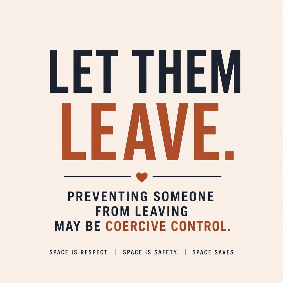 Let them leave.

When conflict escalates, one person often tries to step away.

That moment matters more than people realize.

Blocking the doorway.
Following.
Insisting it gets resolved right now.

It can feel like urgency.
It can feel like “we’re not done.”

But preventing someone from leaving
can shift into coercive control.

Research on coercive control (Evan Stark) highlights restricting movement and limiting a partner’s ability to disengage as early forms of control.

And studies on relationship conflict show that when people become physiologically overwhelmed,
continuing the interaction increases the risk of escalation (John Gottman).

Translation:

If someone is trying to leave,
let them.

Space isn’t abandonment.
It’s regulation.

You can come back to the conversation later.
You can’t undo a moment that crosses a line.