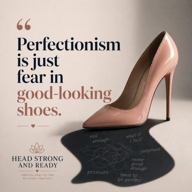 Perfectionism can look polished from the outside.
High standards. Careful planning. Getting it “just right.” Holding everything together.
But underneath, perfectionism is often not confidence. It is fear wearing a very convincing outfit.
Fear of being judged.
Fear of disappointing someone.
Fear of making the wrong move.
Fear of being seen as not enough.
The goal is not to stop caring. The goal is to stop letting fear run the show.
TRICARE beneficiaries, call or text us at **858-362-5331**.