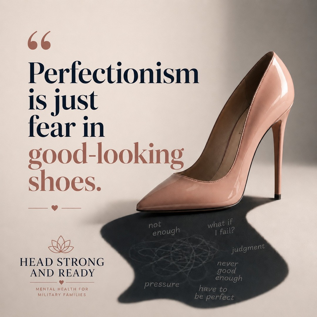 Perfectionism can look polished from the outside.
High standards. Careful planning. Getting it “just right.” Holding everything together.
But underneath, perfectionism is often not confidence. It is fear wearing a very convincing outfit.
Fear of being judged.
Fear of disappointing someone.
Fear of making the wrong move.
Fear of being seen as not enough.
The goal is not to stop caring. The goal is to stop letting fear run the show.
TRICARE beneficiaries, call or text us at **858-362-5331**.