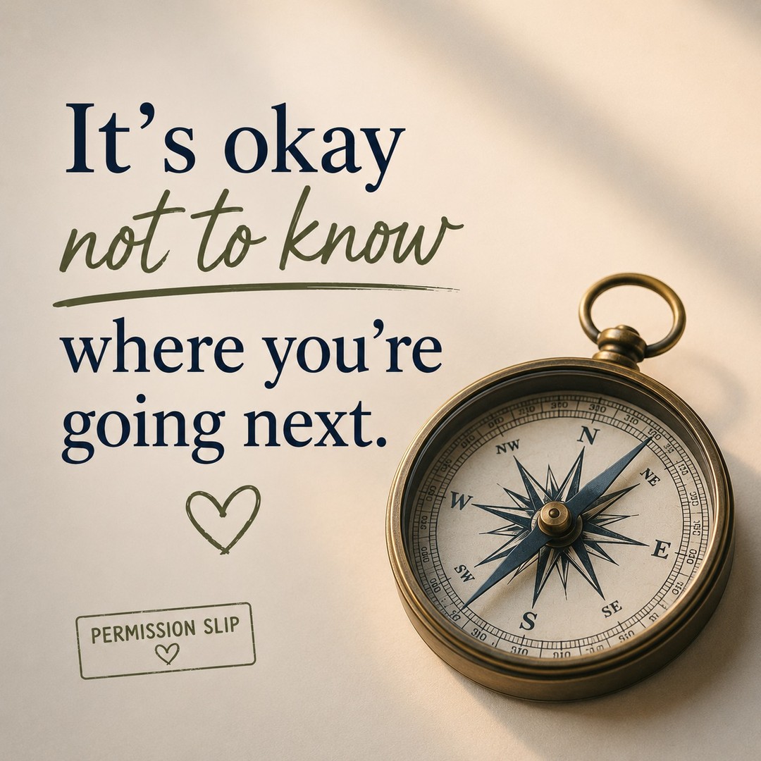 📝 **Permission Slip**

It's okay not to know where you're going next.

Life doesn't always come with a map.

Sometimes the bravest thing you can do is take the next right step, even when you can't see the whole path.

If you're in a season of uncertainty, you're not behind. You're simply in the middle of your story.

Trust yourself.

Keep going.

💙 One step at a time.

#PermissionSlip #MentalHealth #MilitaryLife #MilitaryFamilies #SelfCare #Healing #Therapy #HeadStrongReady